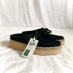 NWT Clarks Wallabee Cup Lo Warmlined, Black Suede, Size 6.5
